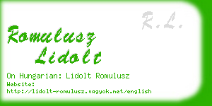 romulusz lidolt business card